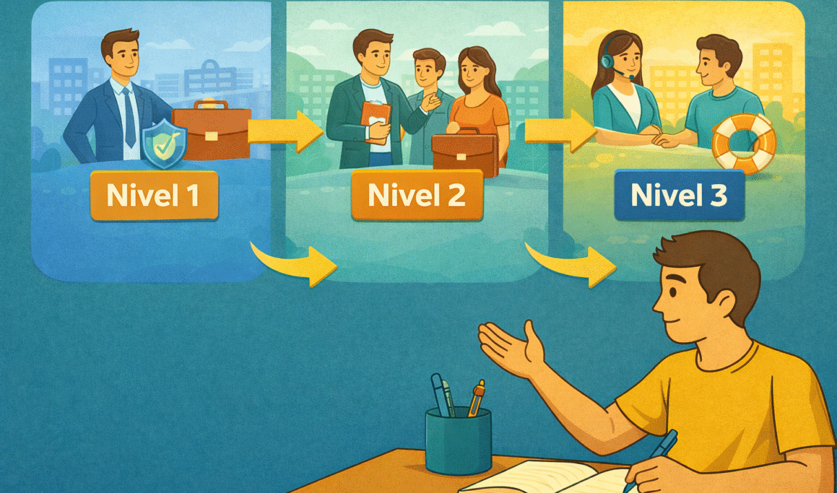 Diferencias entre el Nivel 1, Nivel 2 y Nivel 3 de Distribución de Seguros