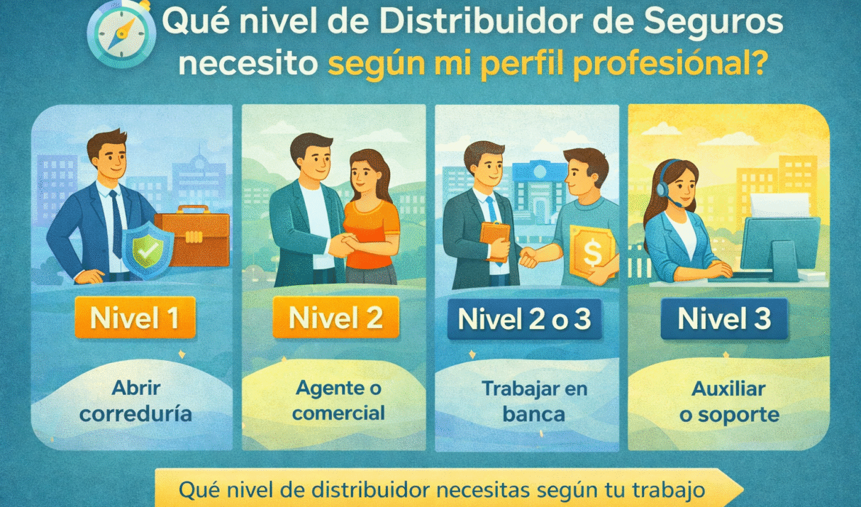 📌 Qué nivel de Distribuidor de Seguros necesito (Nivel 1, 2 o 3) según mi perfil